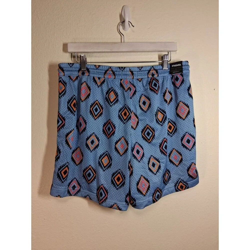 NWT RSQ Mesh Shorts Lined Athletic Workout Gym Basketball Blue Size Large